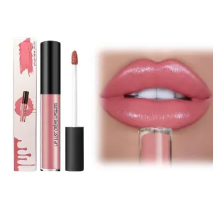 12 Colors Cream Texture Lipstick, 2024 New Waterproof Lip Gloss Moisturising Liquid Lipstick, Waterproof Long Lasting Lip Gloss for Women Makeup Natural Shiny Lips (4#, 1PC)