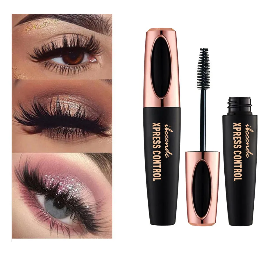 4D Silk Fiber Lash Black Thick Mascara Waterproof  For Eyelash Extension