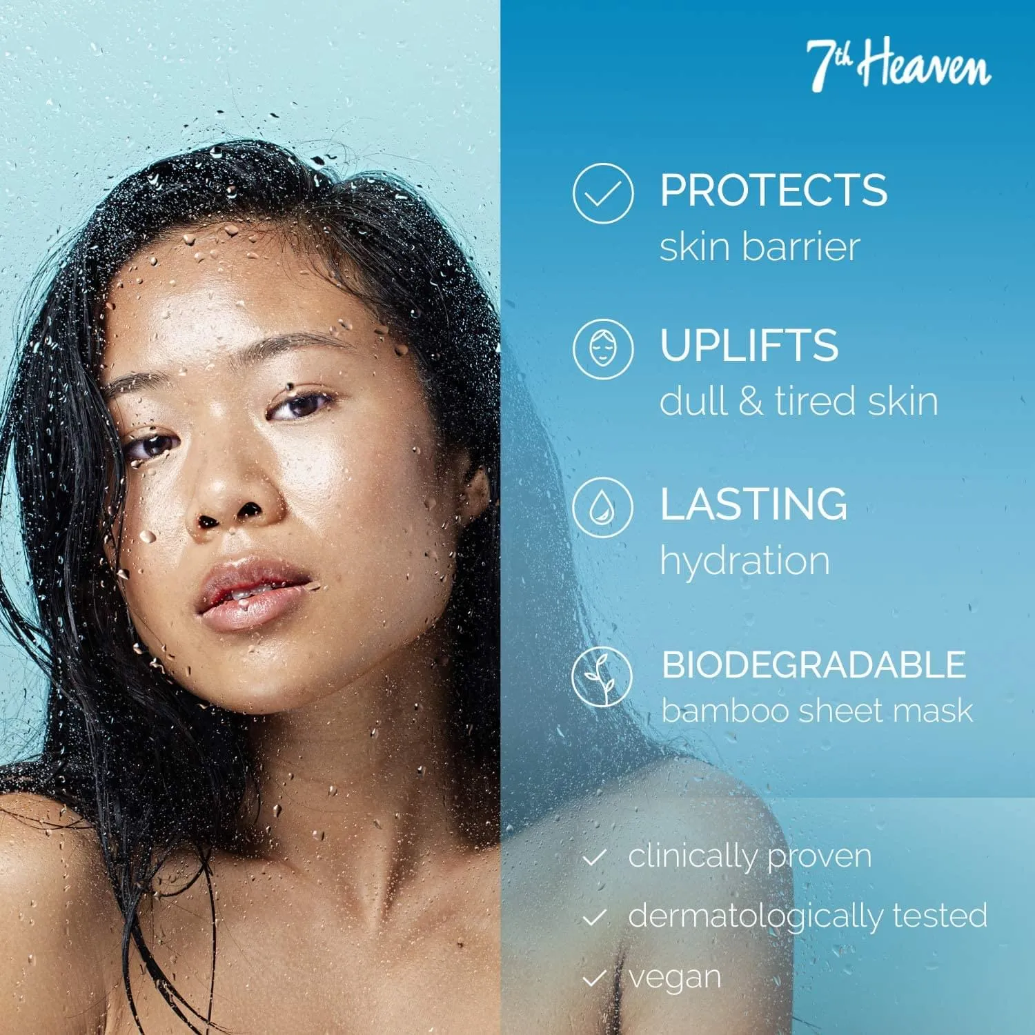 7th Heaven '24 Hour Hydration' Anti-Pollution Biodegradable Bamboo Sheet Mask