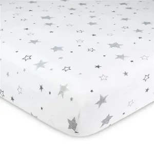 American Baby - Printed 100% Cotton Jersey Knit Fitted Crib Sheet, Super Stars