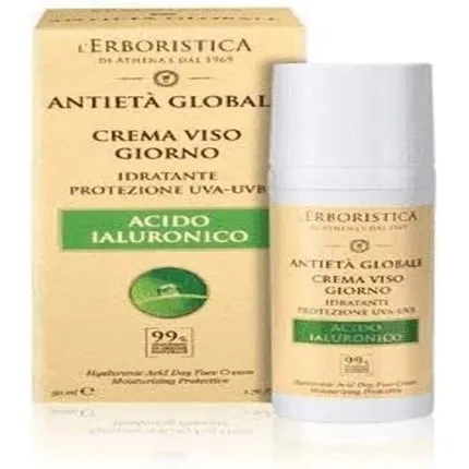 Athena Global Anti-aging day face cream with hyaluronic acid 50 ml, L'Erboristica