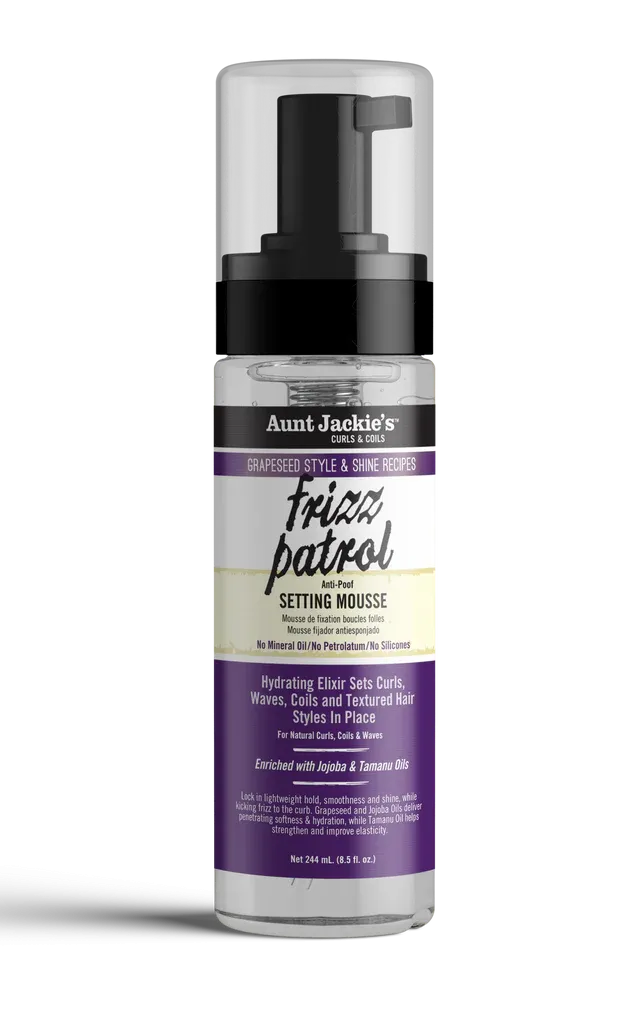 Aunt Jackie's FRIZZ PATROL Anti-Poof Twist & Curl Setting Mousse 244ml