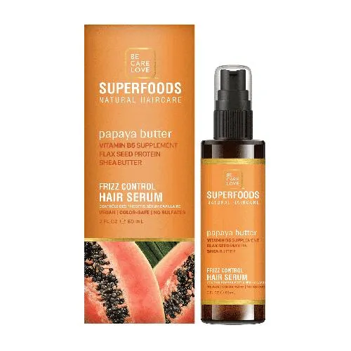 Be.Care.Love SuperFoods Papaya Frizz Control Leave-In Hair Serum 2 oz