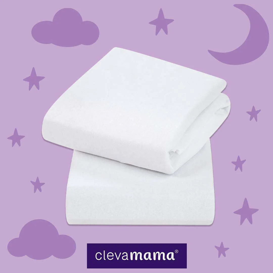 Clevamama Cotton Sheets White 2 Pack