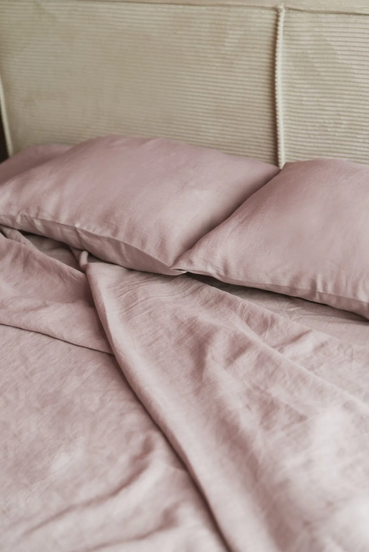 Linen sheets set in Dusty Rose