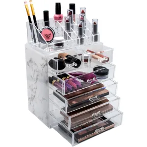 Marble Makeup Organizer Set (6 Drawer)