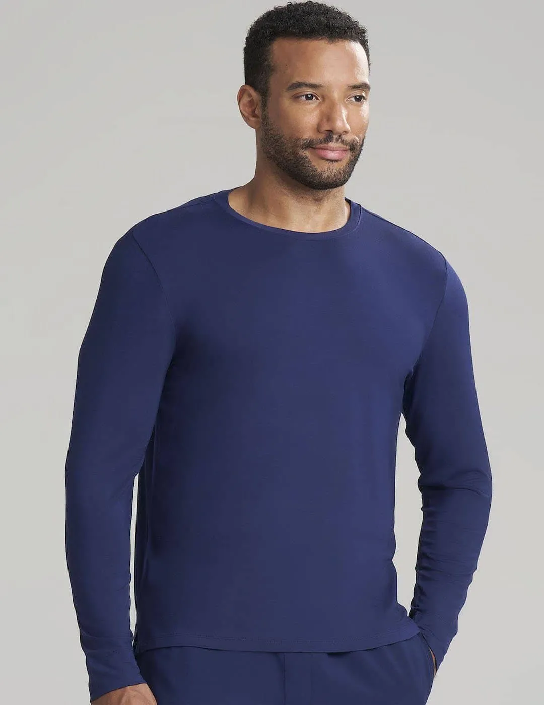 Mens Long Sleeve Underscrub Shirt - Navy