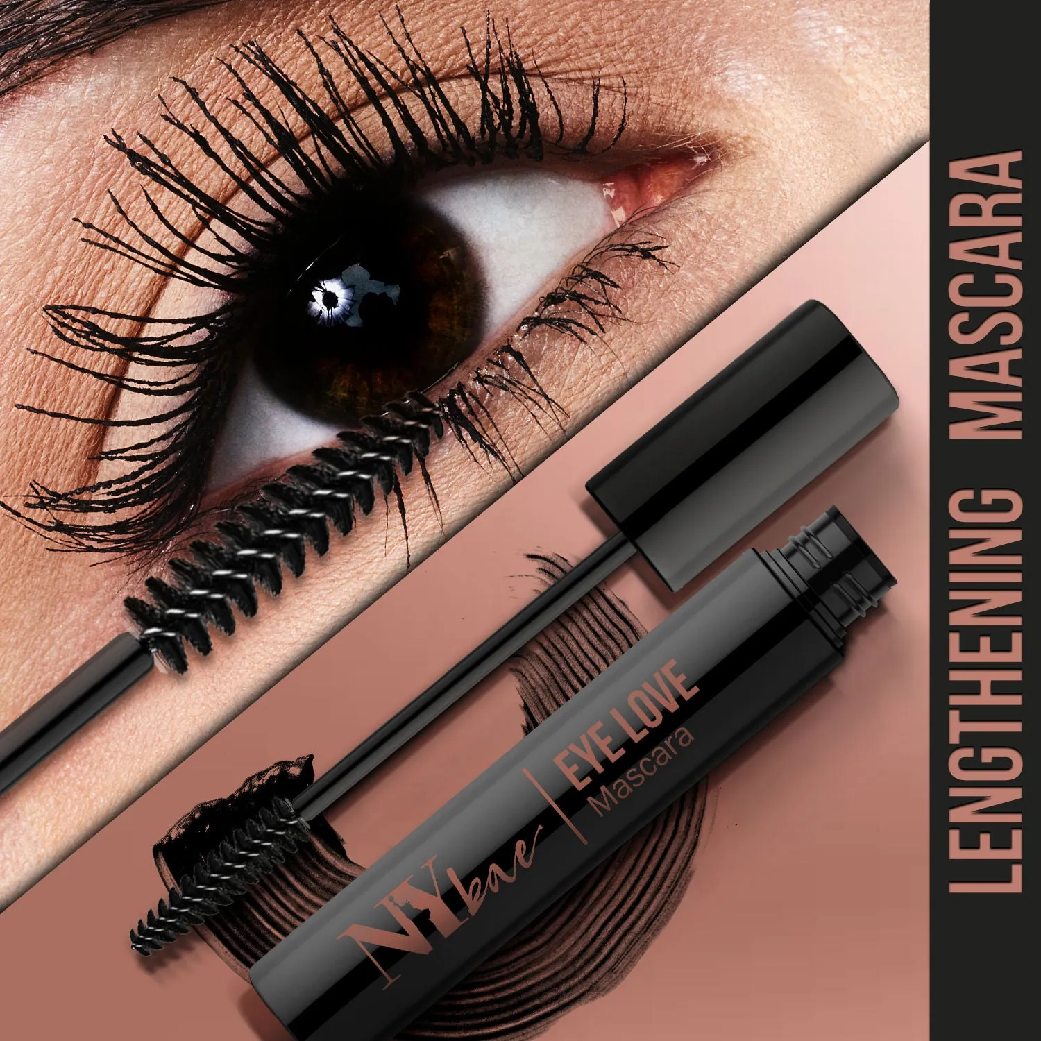 NY Bae Eye Love Lengthening Mascara | Long Lasting | Water Resistant | Enriched with Castor Oil | Long Lashes (8 ml)