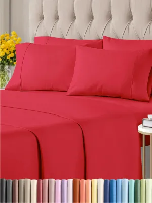 Queen Size Sheet Set - 6 Piece Set - Hotel Luxury Bed Sheets - Extra Soft - Deep Pockets - Easy Fit - Breathable & Cooling Sheets - Wrinkle Free - Comfy - Red Sheets - Queens Sheets - 6 PC