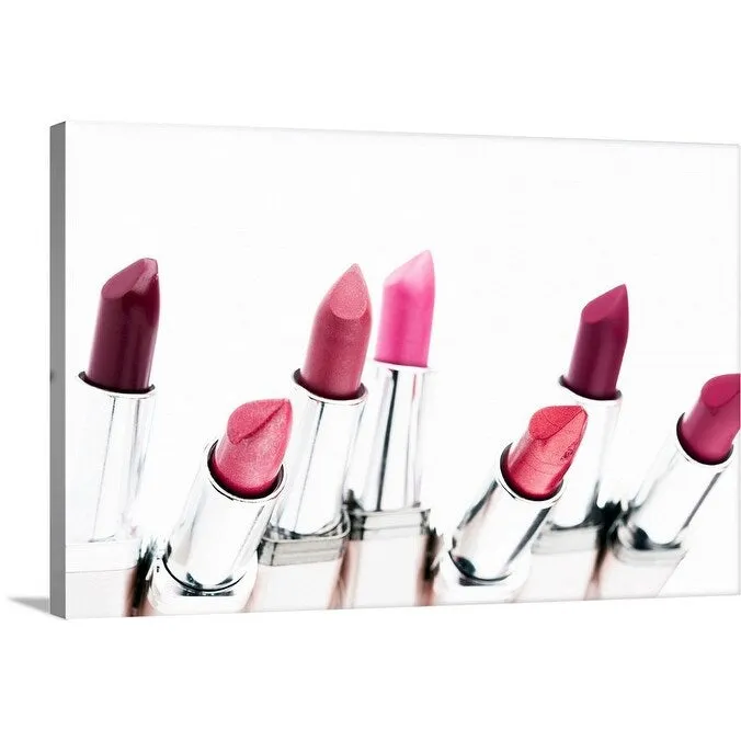 "Assortment of coloured lipsticks, close-up" Canvas Wall Art