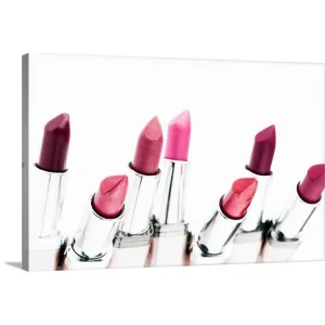 "Assortment of coloured lipsticks, close-up" Canvas Wall Art